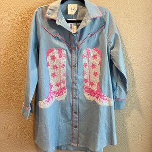 Boutique, Fantastic Fawn, Sequined Boot, Western Style Dress, Size Medium